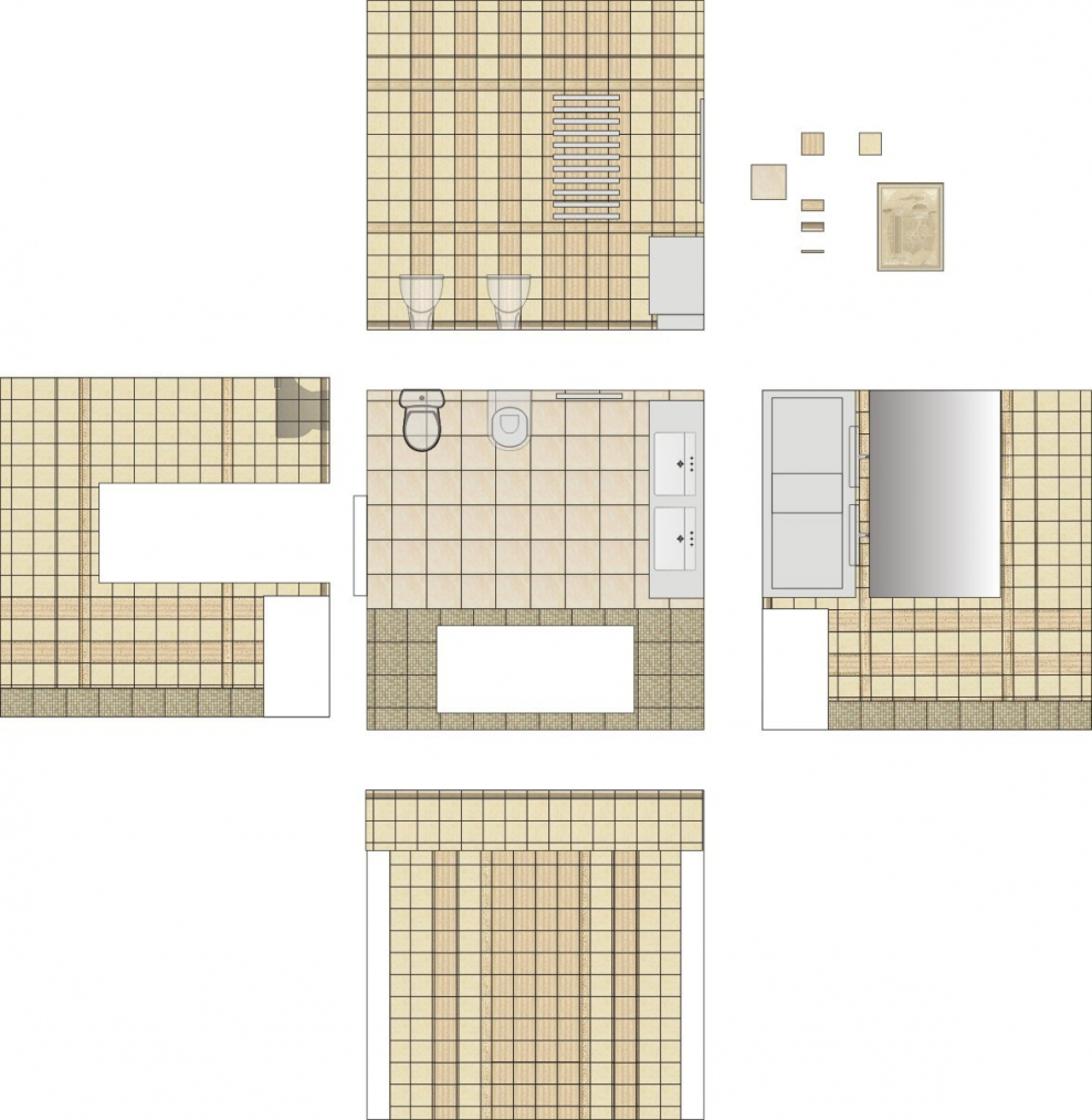 Раскладка плитки 150х600