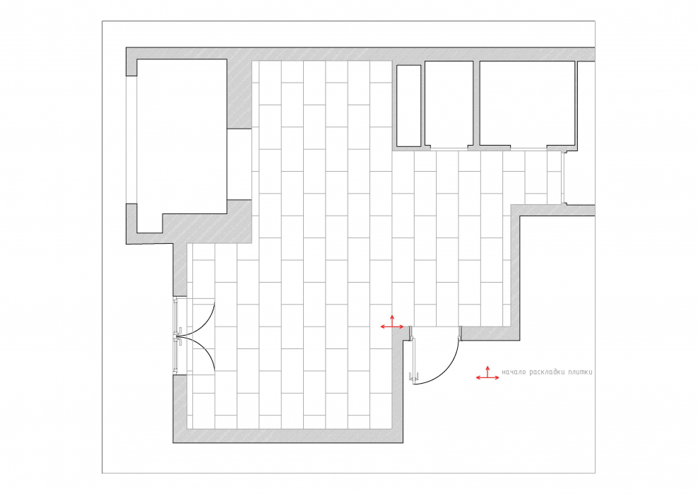 Начало раскладки плитки