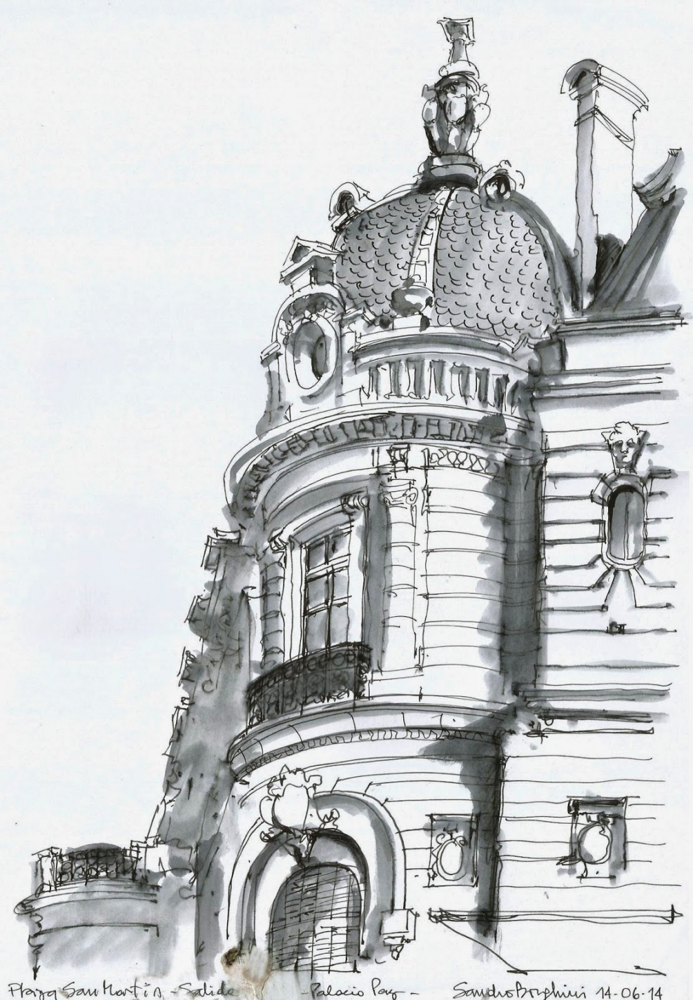 Элементы архитектуры акварель