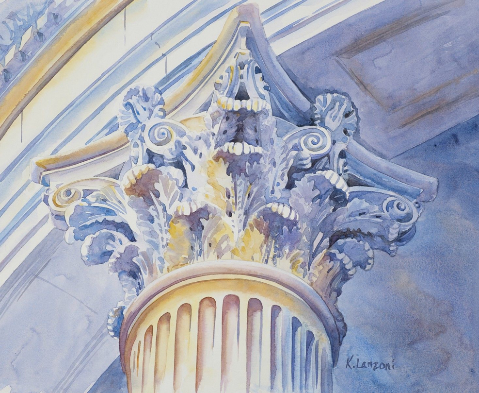 Элементы архитектуры акварель
