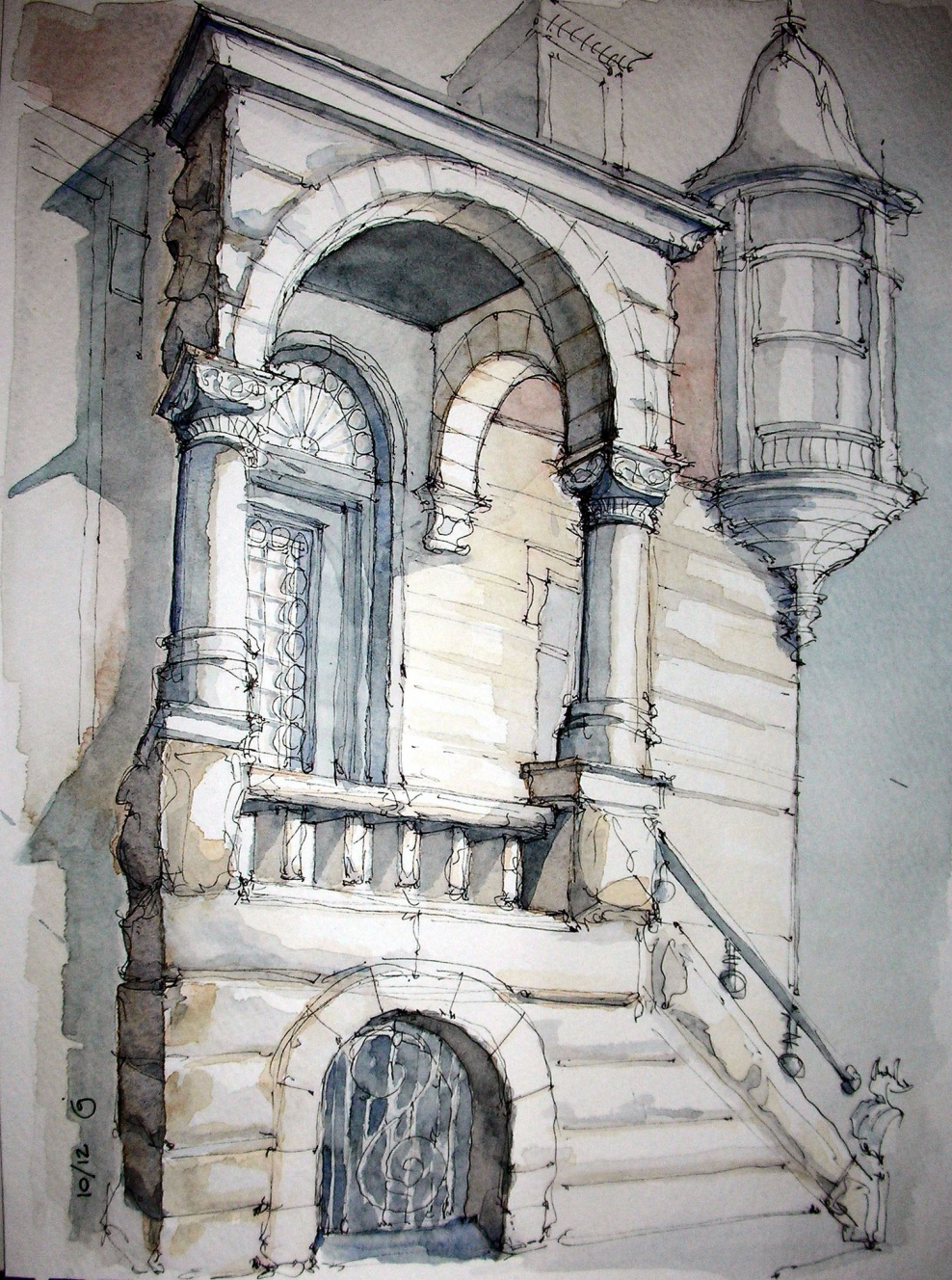 Гравюра архитектурные детали