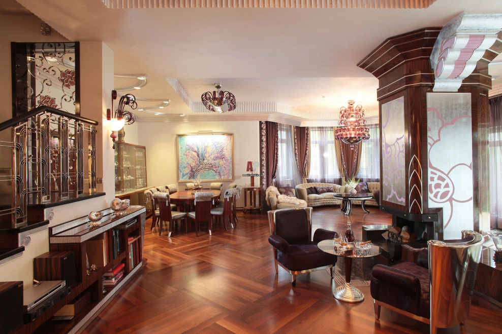 Ар-деко интерьер паркет