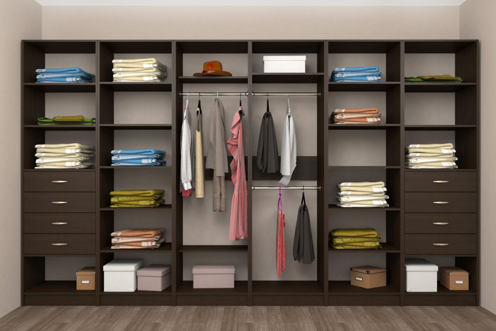 Наполнение угловой гардеробной