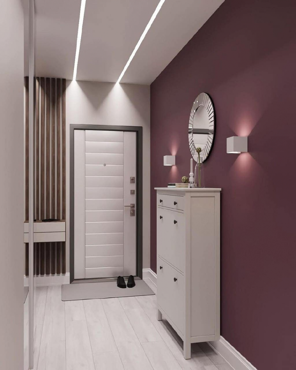 Интерьер узкой прихожей