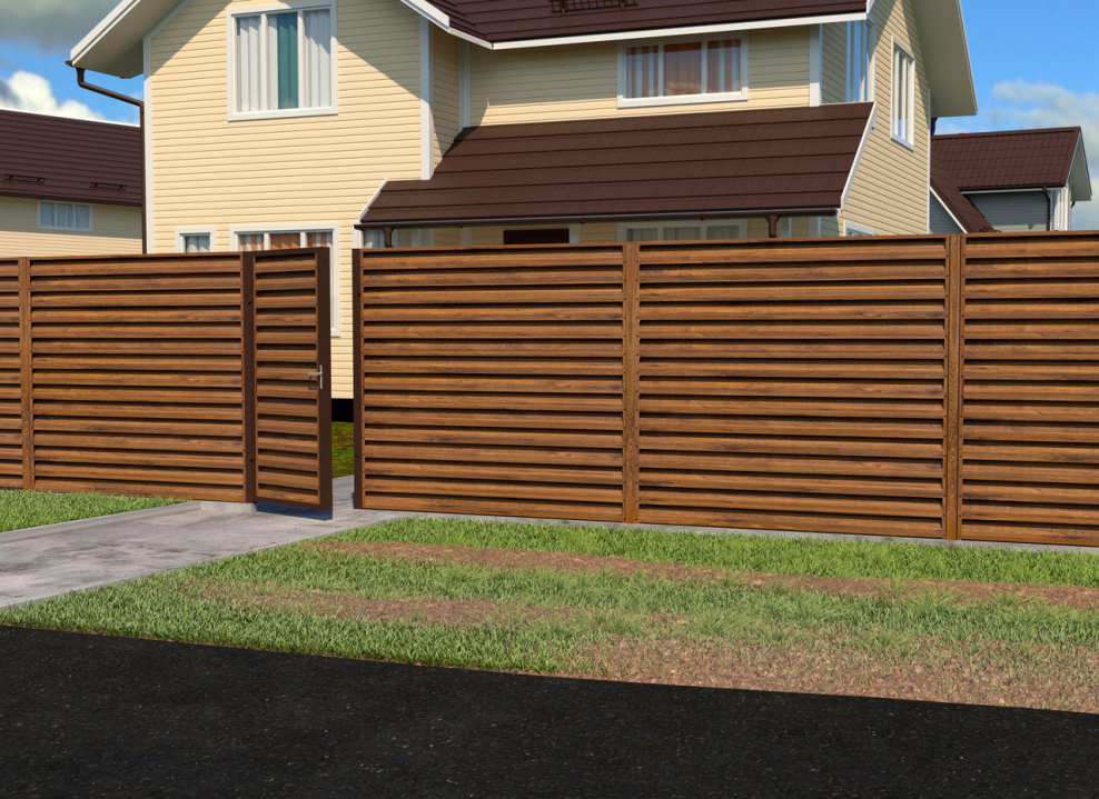 Забор из штакетника деревянного