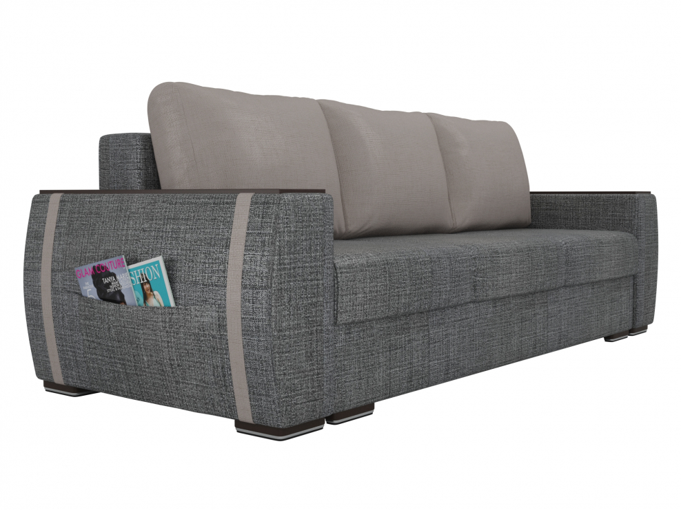 Диван-книжка на ножках в скандинавском стиле с подлокотниками