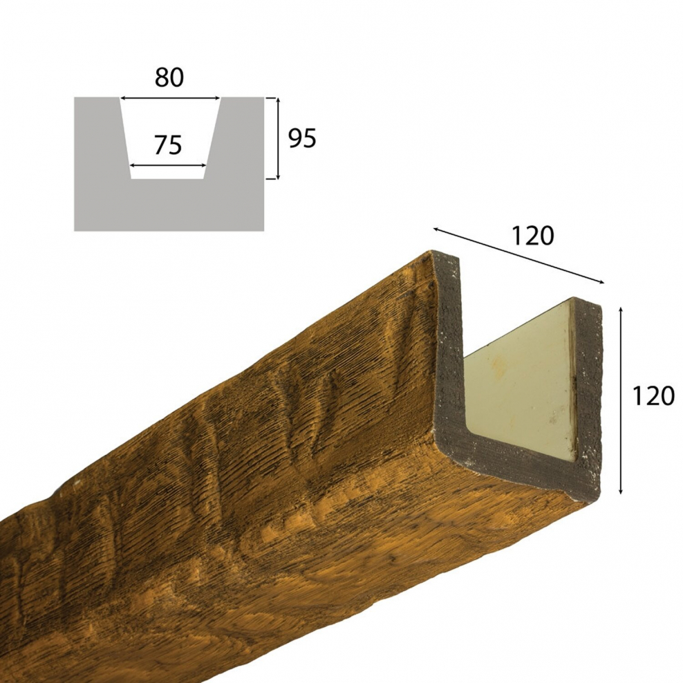 Декоративная балка Cosca дуб светлый