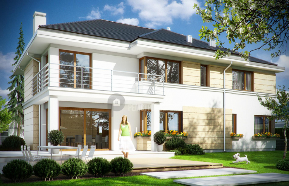 Красивые двухэтажные коттеджи