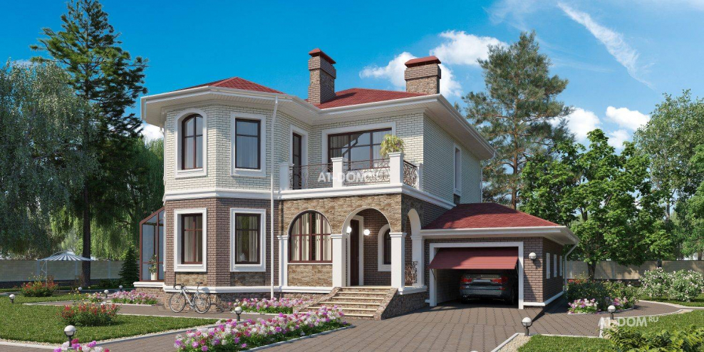 Красивые двухэтажные коттеджи