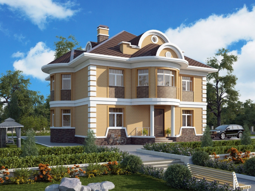 Красивые двухэтажные коттеджи