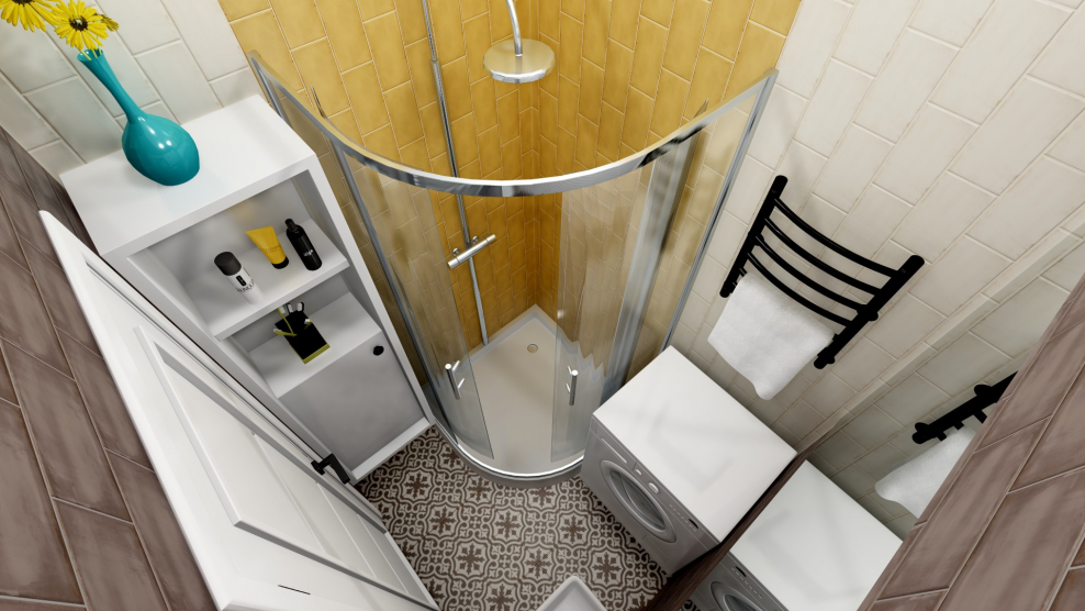 Санузел с душевой кабиной