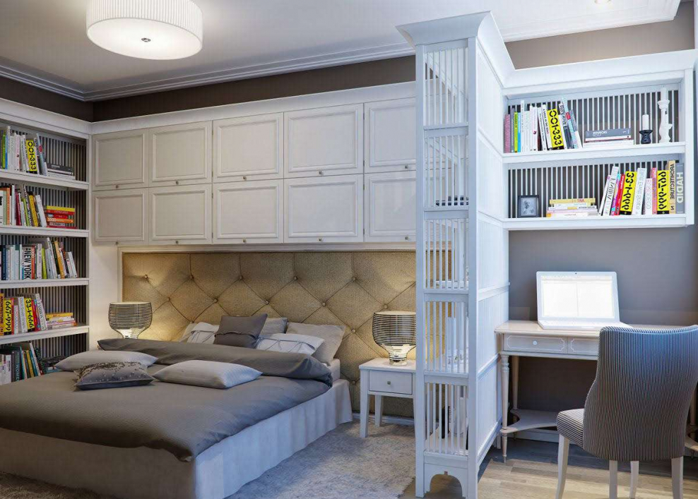 Спальня-кабинет в одной комнате