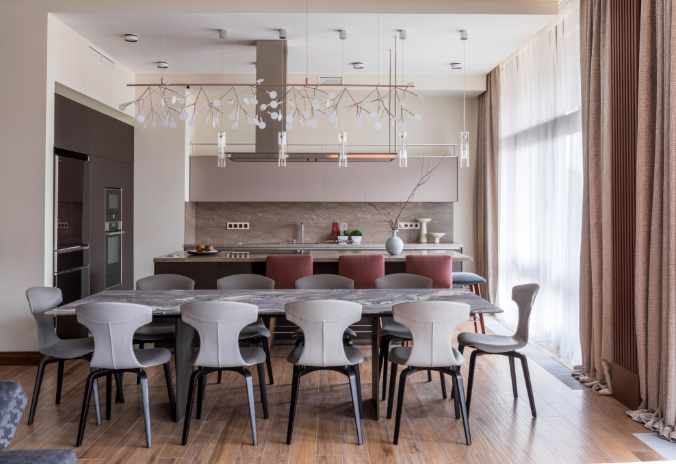 Кухня-столовая в стиле Контемпорари