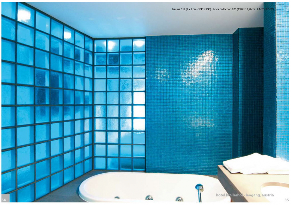 Стеклоблоки в ванной