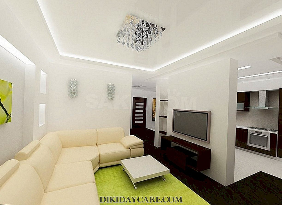 Натяжные потолки гостиная