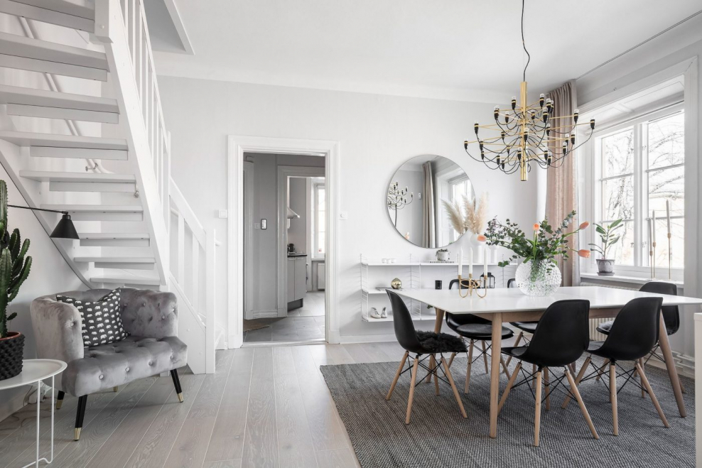 Скандинавский стиль с вишневыми акцентами