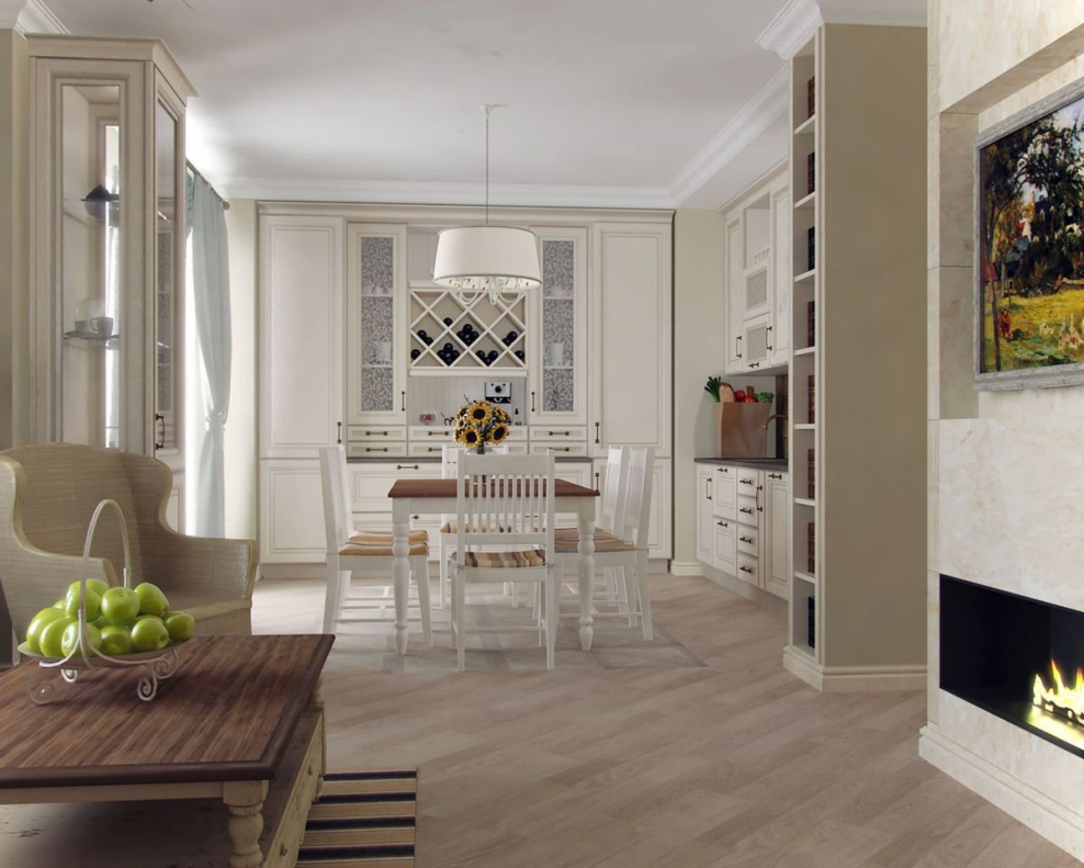 Гостиная в скандинавском Провансе