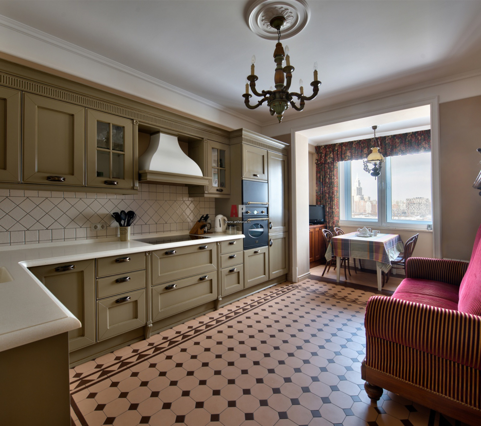 Кухня-гостиная в английском стиле