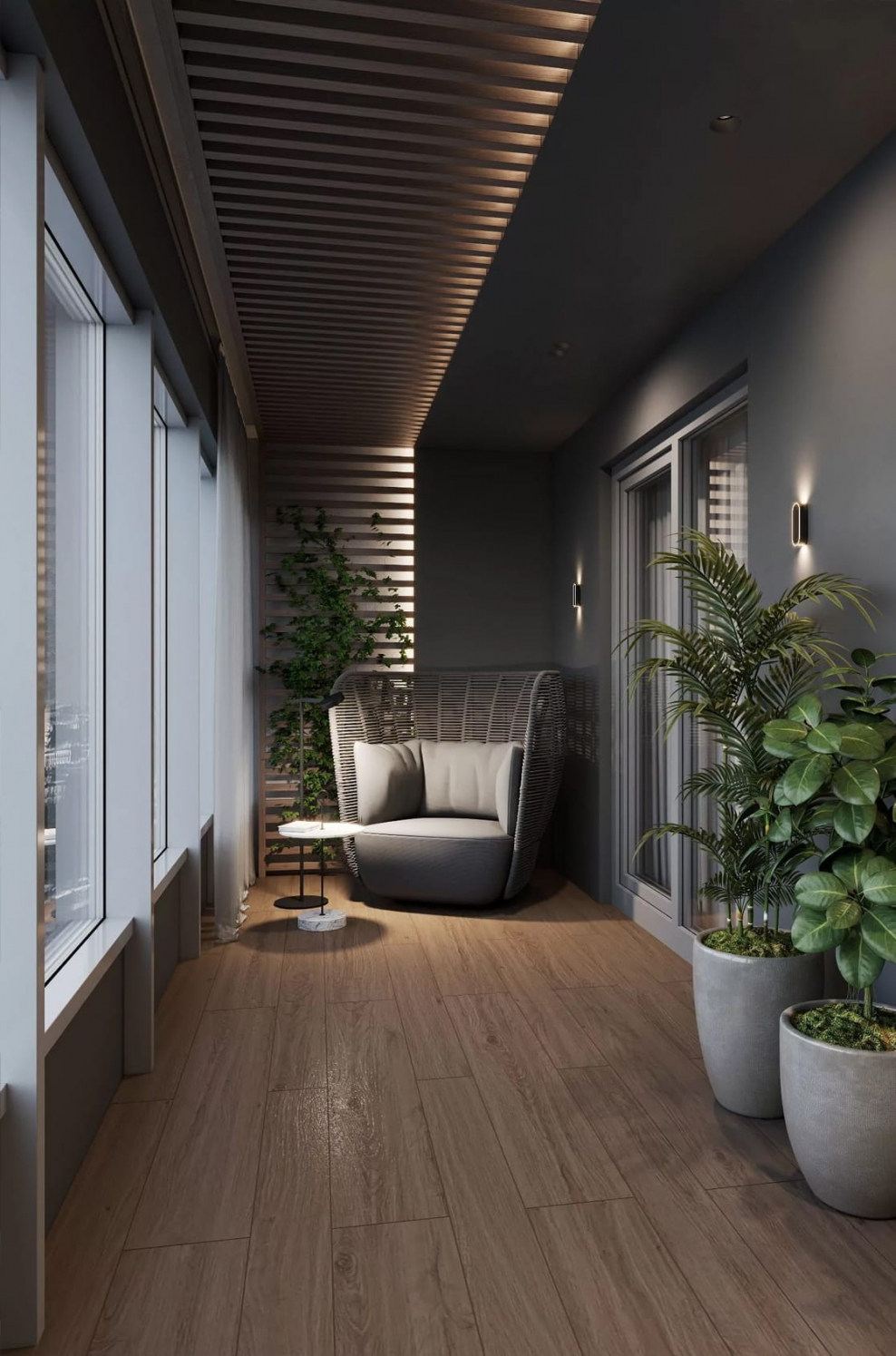 Современный интерьер балкона