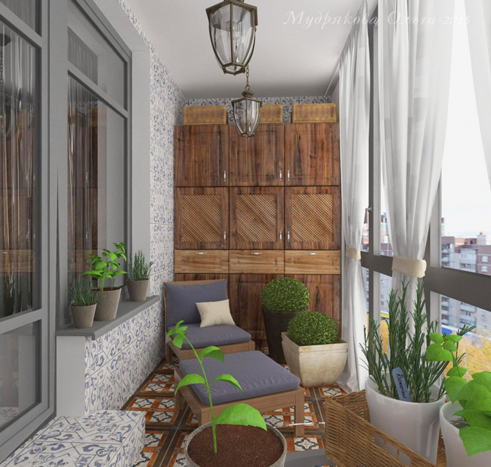 Интерьер лоджии веранды