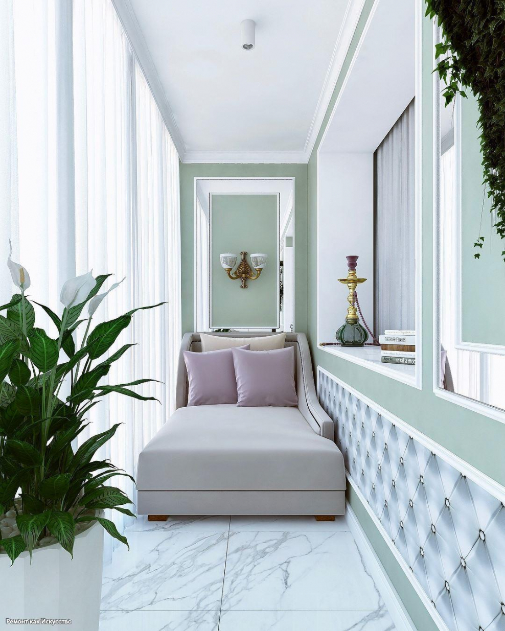 Балкон в светлых тонах