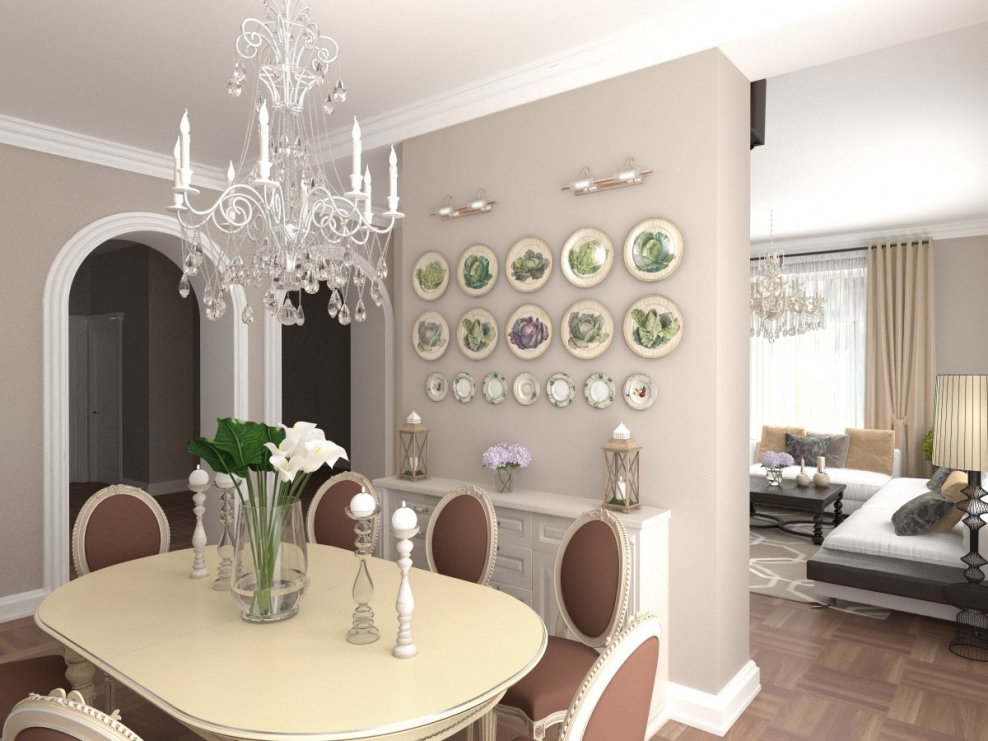 Декор стены в обеденной зоне