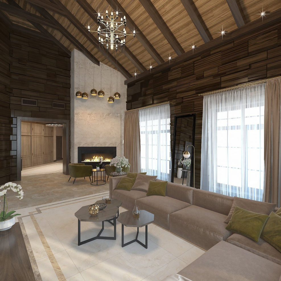 Одноэтажный дом со вторым светом