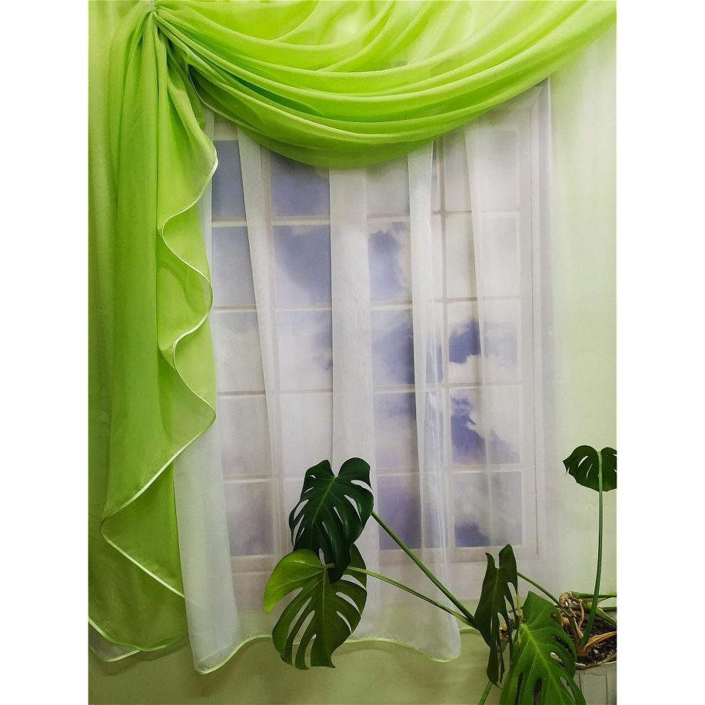 Верона шторы зеленые