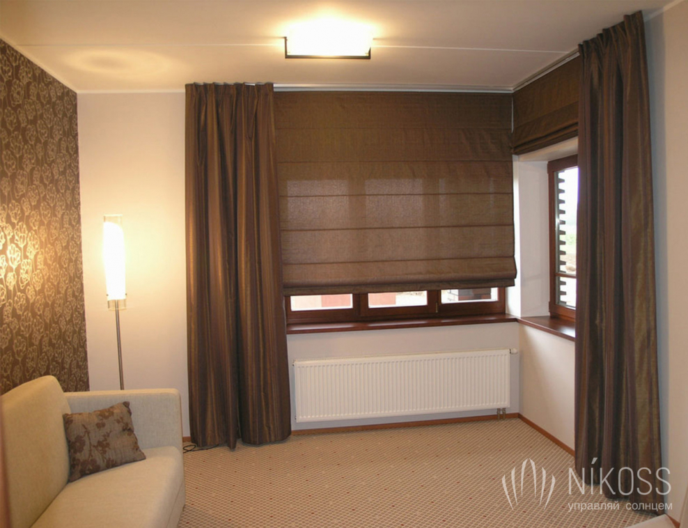 Римские шторы в спальню