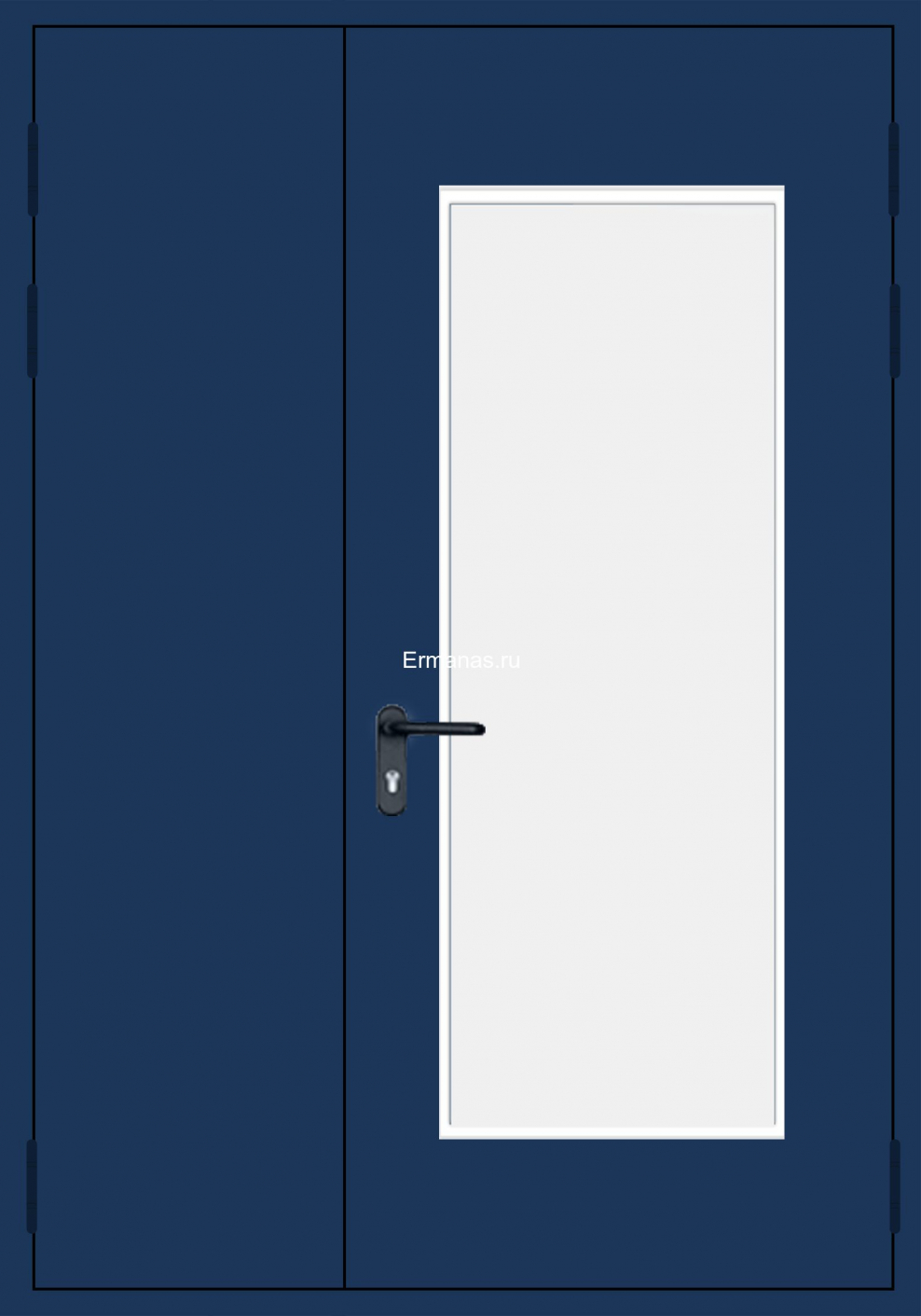 Противопожарная дверь с остеклением RAL 1015