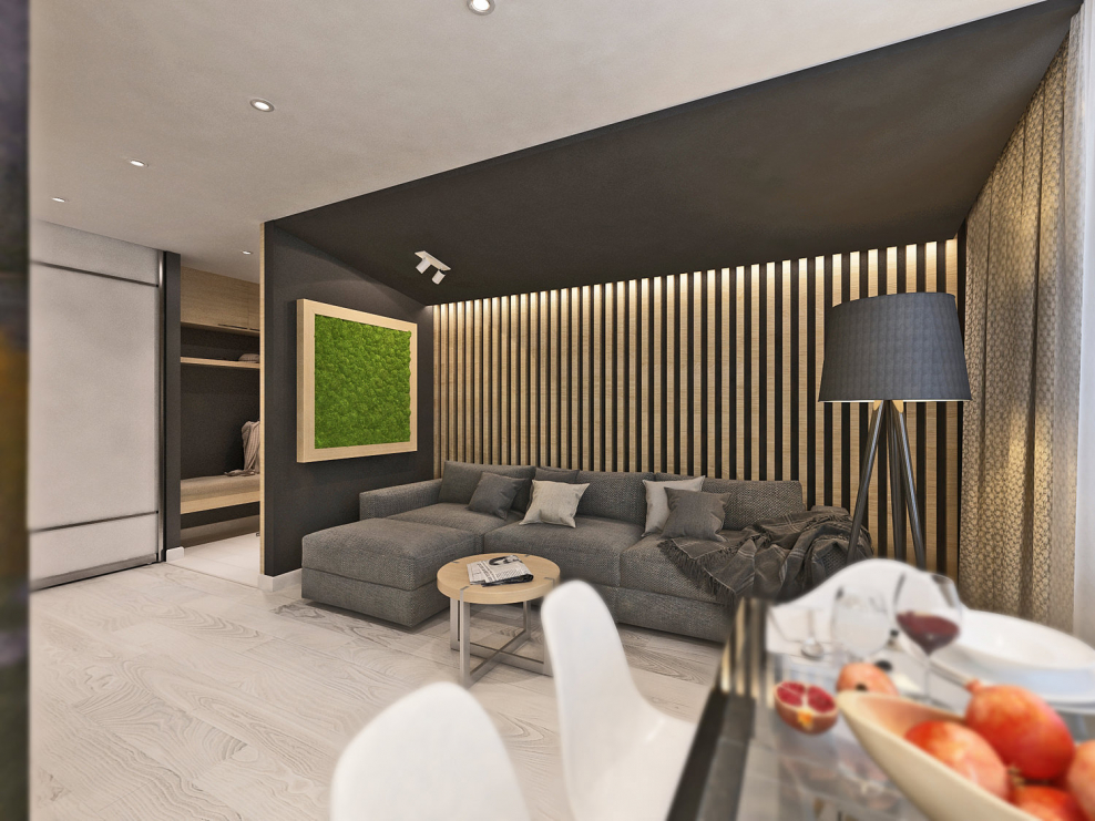 Гостиная интерьер 20м3