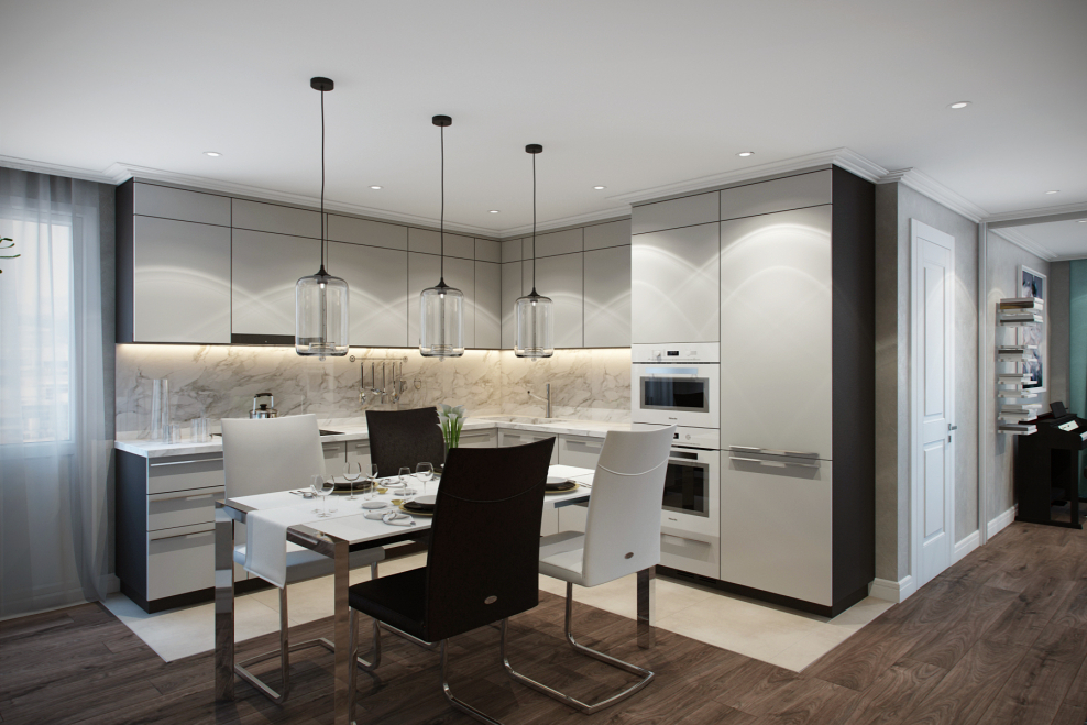 Трехкомнатная квартира в светлых тонах