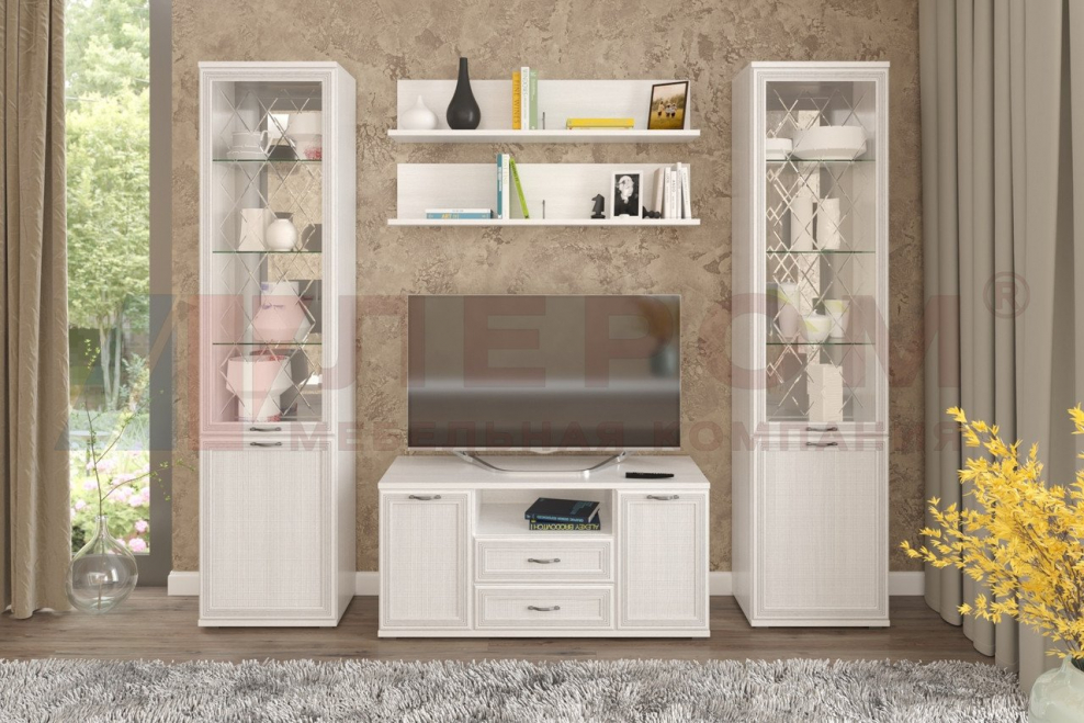 Мини стенка Карина Лером белый ясень