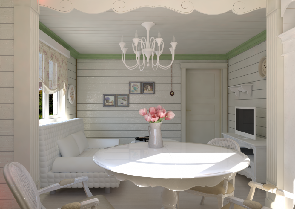 Вагонка в интерьере Прованс