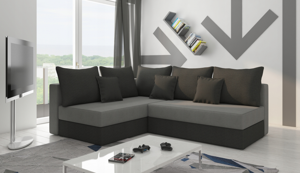 Диван угловой серый