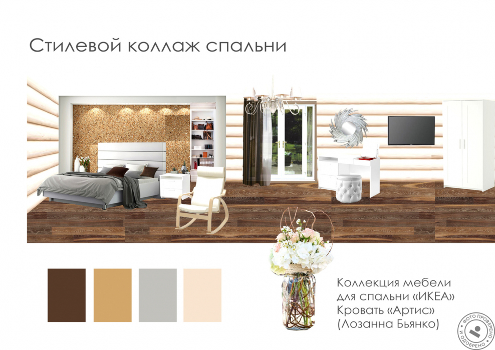 Мудборд спальни в скандинавском стиле