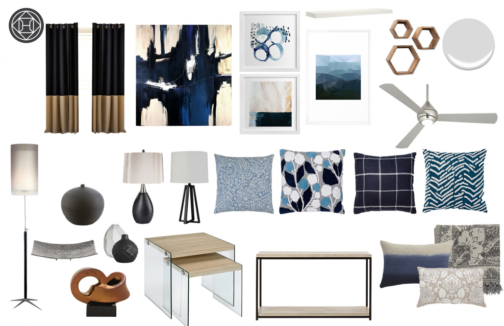 Коллаж интерьера гостиной