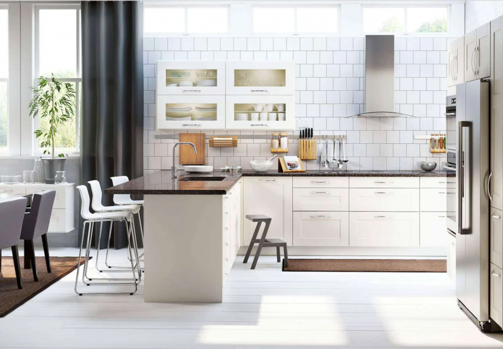 Кухня икеа Сэведаль белая