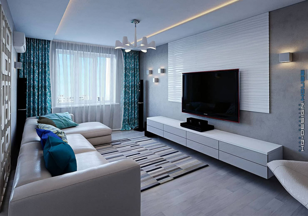 Гостиная 17 кв м Минимализм