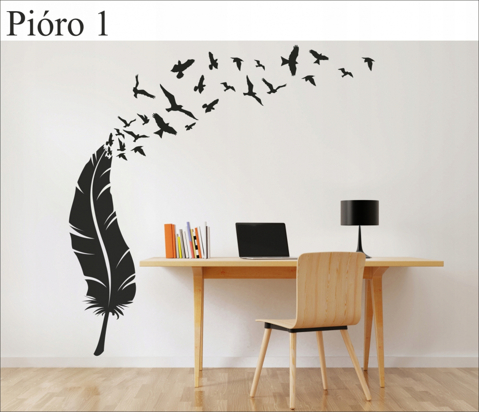 Наклейки на стену перья