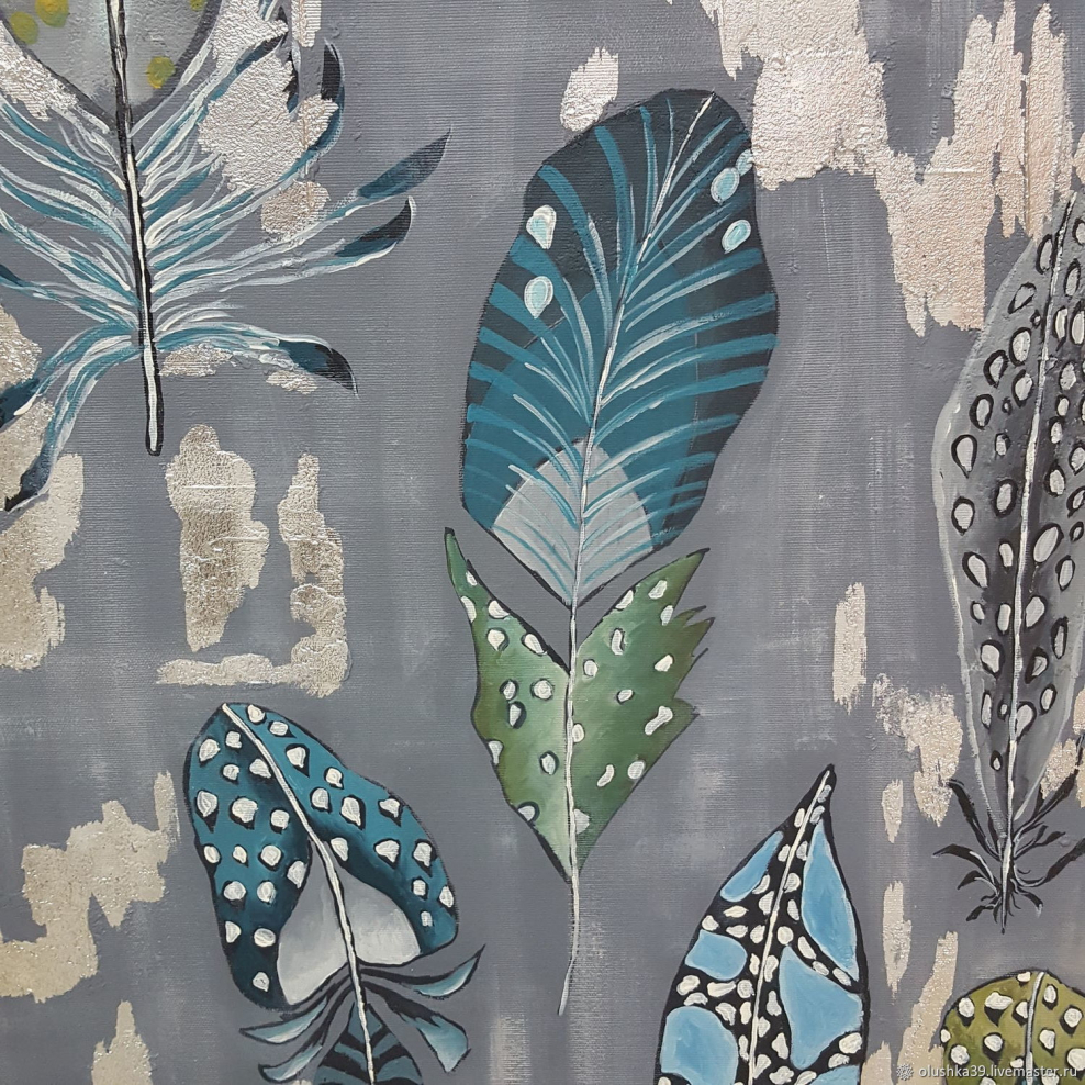 Наклейки на стену перья