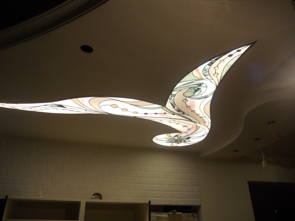 Двухуровневый потолок с фотопечатью