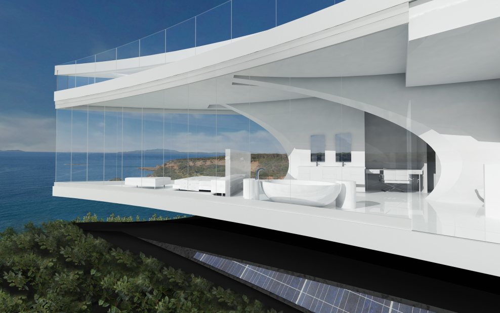 Вилла у океана футуризм