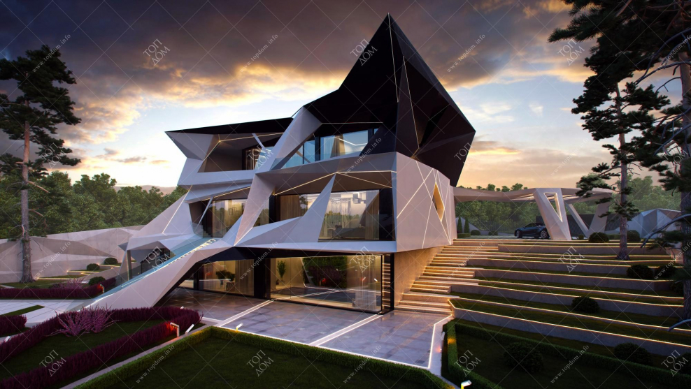 Красивые современные футуристичные проекты домов