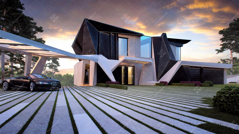 Гараж в стиле футуризм