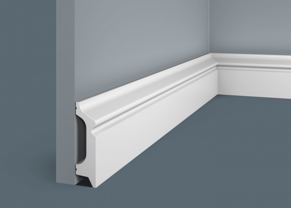 Плинтус напольный ЭКОПОЛИМЕР п008 70х15х2000мм белый