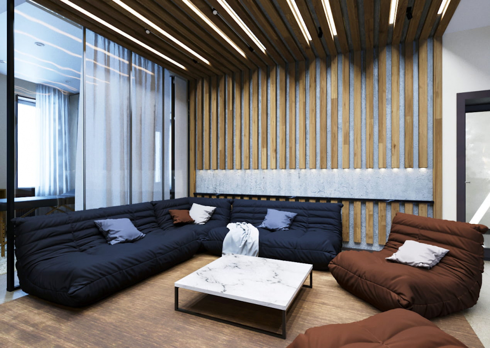 Офис в фиолетовом цвете