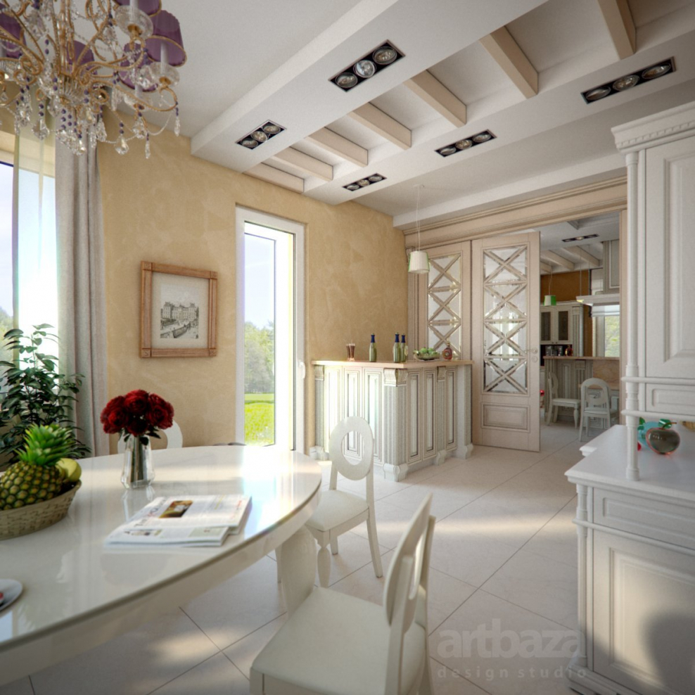 Интерьер в классическом стиле в частном доме