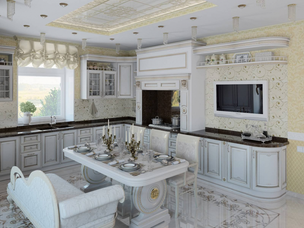 Кухня столовая в классическом стиле