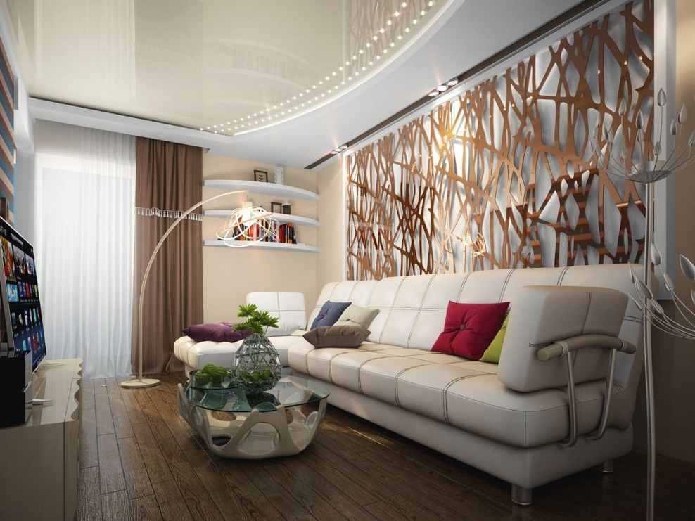 Декорирование стен в гостиной